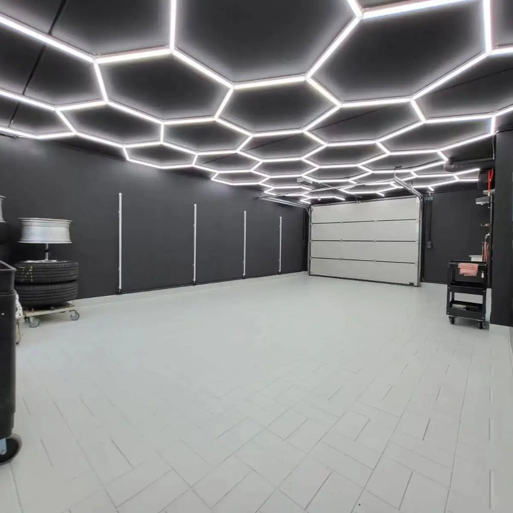 Large Size Hexagon LED Lighting for Garage Car Repair Wash Detailing Workshop Gym Barbershop Honeycomb LED Tube Ceiling Light Everyday Essentials