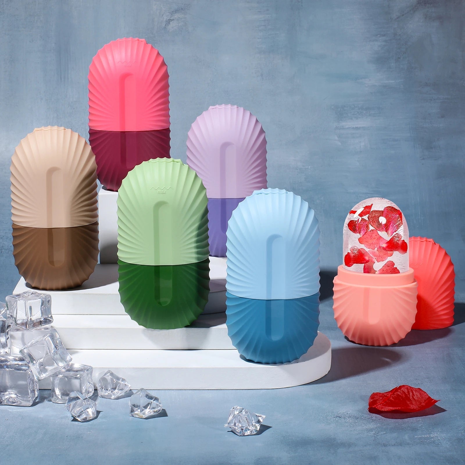 Ice Face Roller Facial Skincare Ice Roller Set, Stainless Steel Facial Roller Gua Sha Face Tool Face Massage Roller Mold Cube EVERYDAY ESSENTIALS