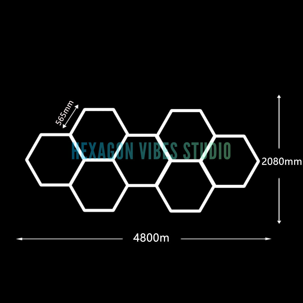 Large Size Hexagon LED Lighting for Garage Car Repair Wash Detailing Workshop Gym Barbershop Honeycomb LED Tube Ceiling Light Everyday Essentials