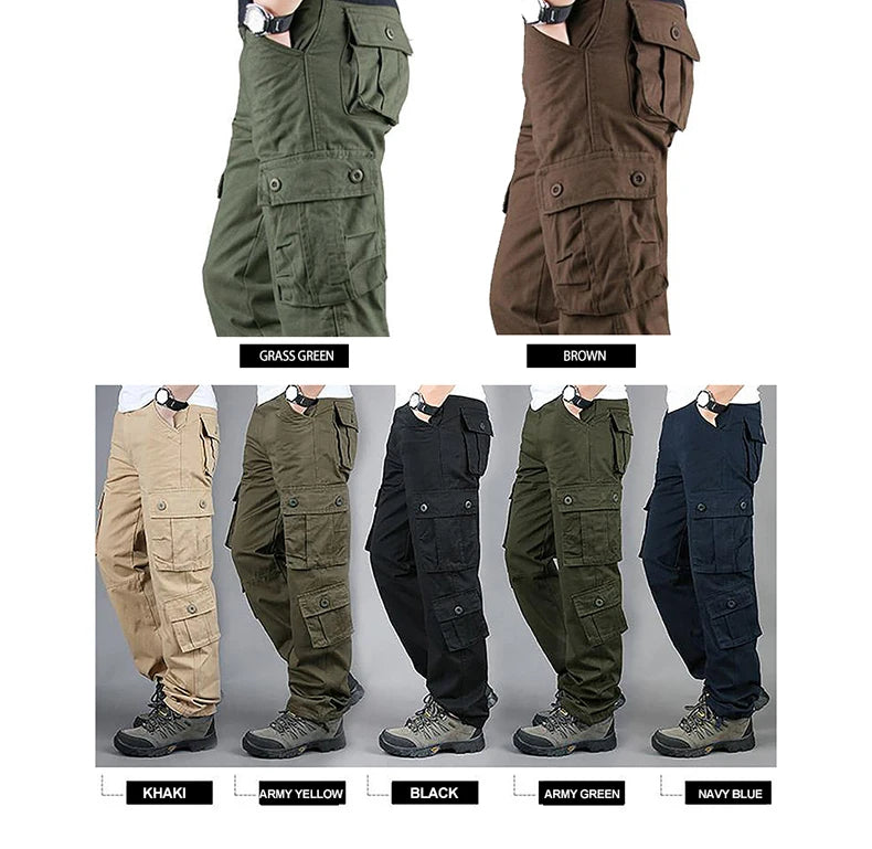 Tactical Cargo Pants Men Cotton Overalls Outdoor Work Trousers Big Size Hombre Clothing Camo Hiking Pants EVERYDAY ESSENTIALS