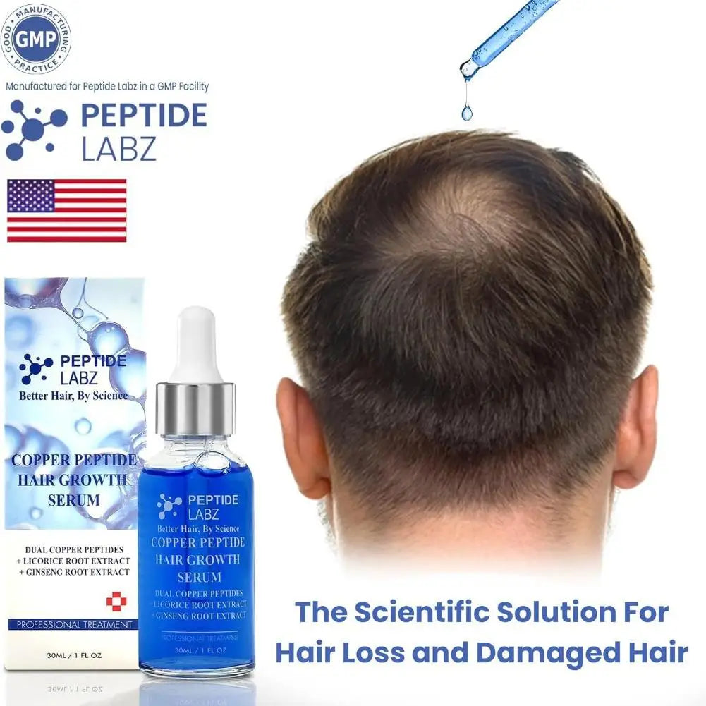 Copper Peptide GHK-cu Hair Growth Serum - Natural Gentle Formula Strengthens Hair Follicles For All Hair Types EVERYDAY ESSENTIALS