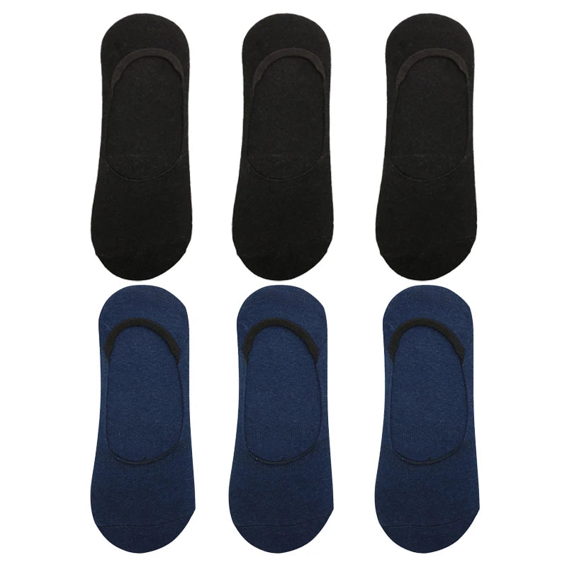 6 Pairs/Lot Men's Bamboo Breathable Invisible Socks Low Cut Casual Cotton Boat Non-Slip No Show High Quality Sock EVERYDAY ESSENTIALS