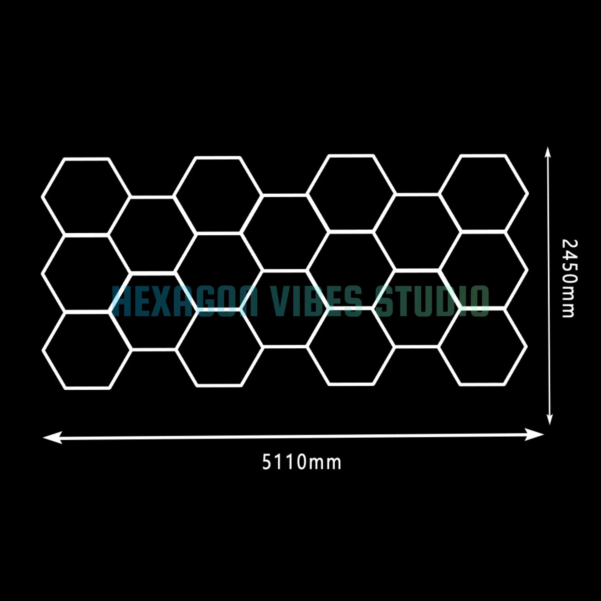 Large Size Hexagon LED Lighting for Garage Car Repair Wash Detailing Workshop Gym Barbershop Honeycomb LED Tube Ceiling Light Everyday Essentials