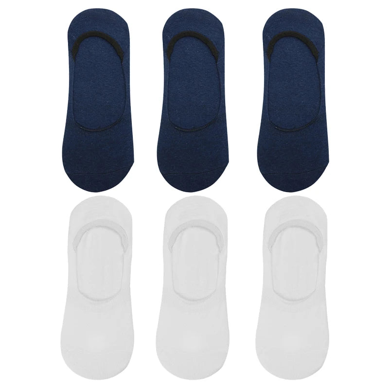 6 Pairs/Lot Men's Bamboo Breathable Invisible Socks Low Cut Casual Cotton Boat Non-Slip No Show High Quality Sock EVERYDAY ESSENTIALS
