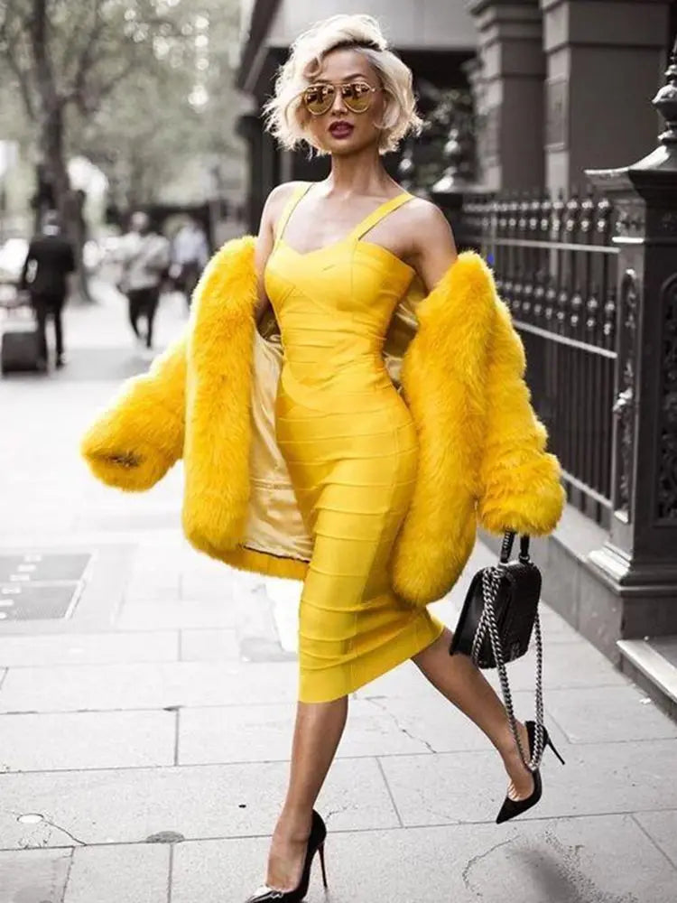 New 2026 Women Sexy Celebrity Midi Red White HL Elastic Bandage Dress Spaghetti Strap Club Bodycon Party Dress Wholesale HL434 EVERYDAY ESSENTIALS