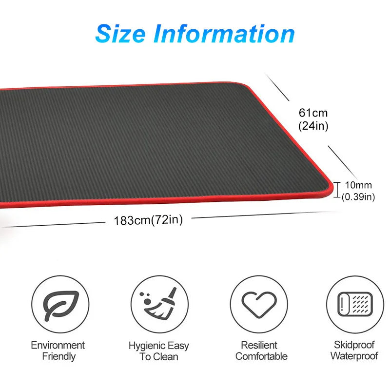 10MM Extra Thick Yoga Mats 183cmX61cm NRB Non-slip Soft Exercise Mat Fitness Tasteless Pilates Workout Gym Mats with Bandage Everyday Essentials