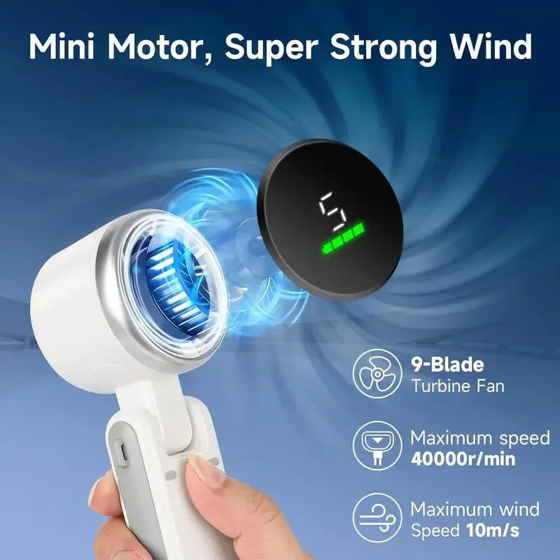 3-in-1 Fan, 5-speed, 3600mAh Rechargeable Lithium Battery, USB Charging, Travel Mini Fan Everyday Essentials