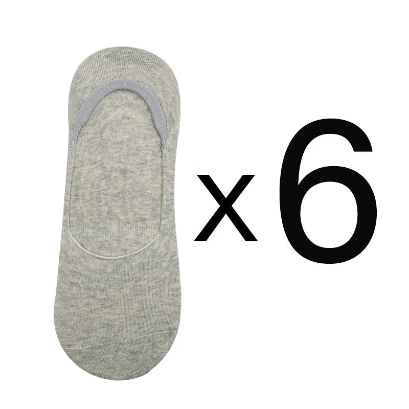 6 Pairs/Lot Men's Bamboo Breathable Invisible Socks Low Cut Casual Cotton Boat Non-Slip No Show High Quality Sock EVERYDAY ESSENTIALS