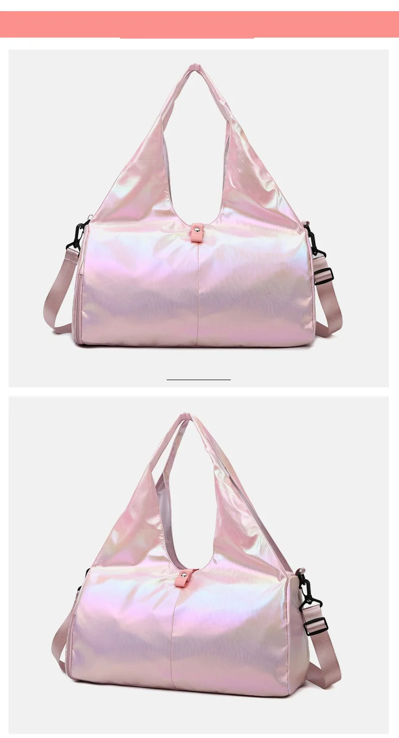 Fashion Multi-function Gym Travel Shine Cotton Portable Shoulder Handbags Women Bags Big Capacity Handbag With Large Pocket Everyday Essentials