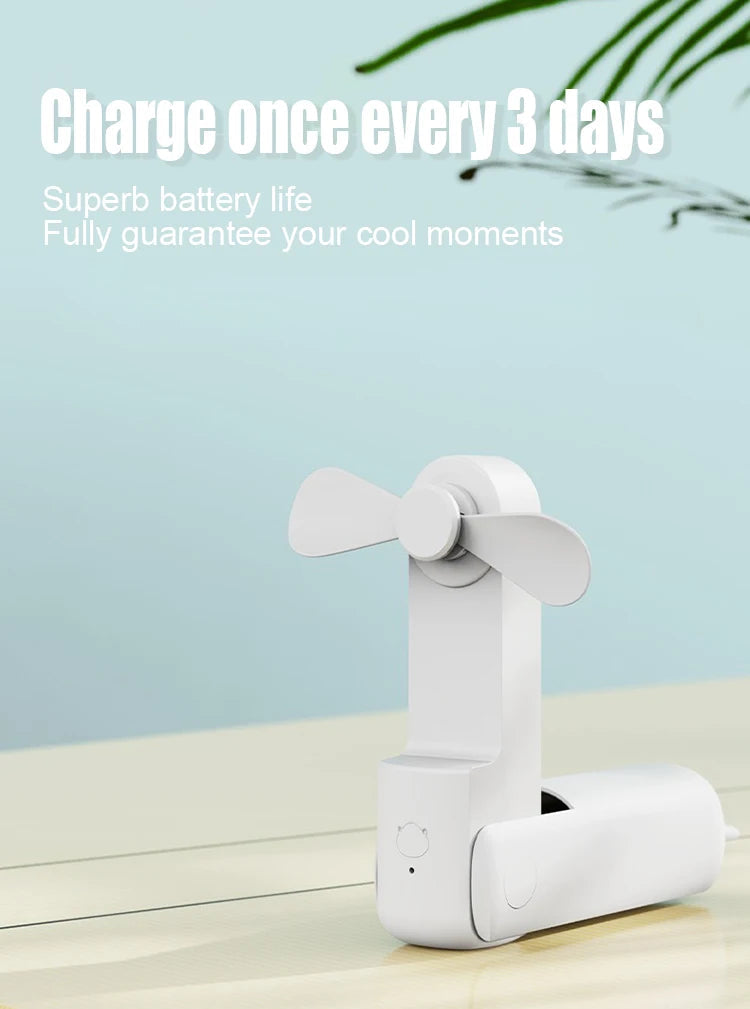Foldable Small Fan Portable and high-power Hand Held Portable Mini Fan Rechargeable Hand USB Charge Fan Everyday Essentials