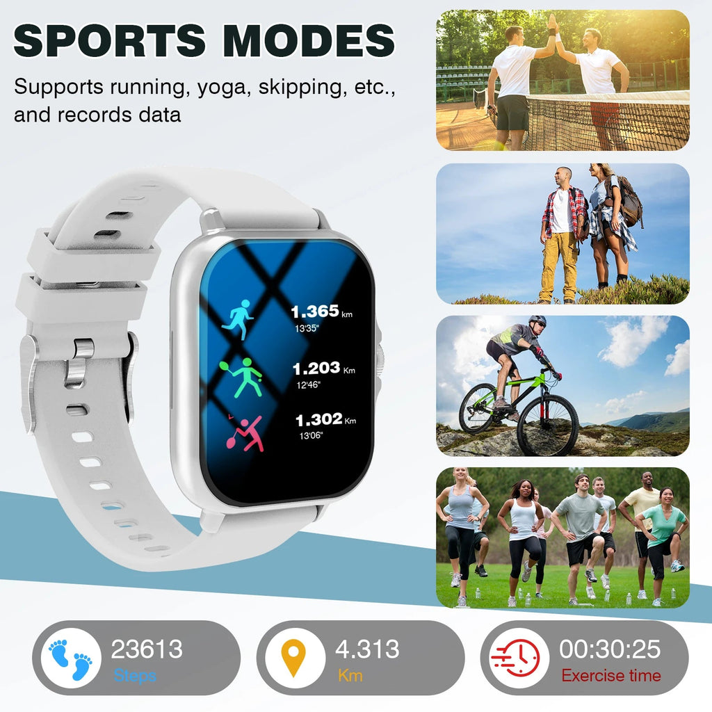 Smart Watch, Wireless Call/Dial, Multi-Sport Mode, Multiple APP Reminders, Suitable for Men and Women, Compatible with IPhone/An EVERYDAY ESSENTIALS
