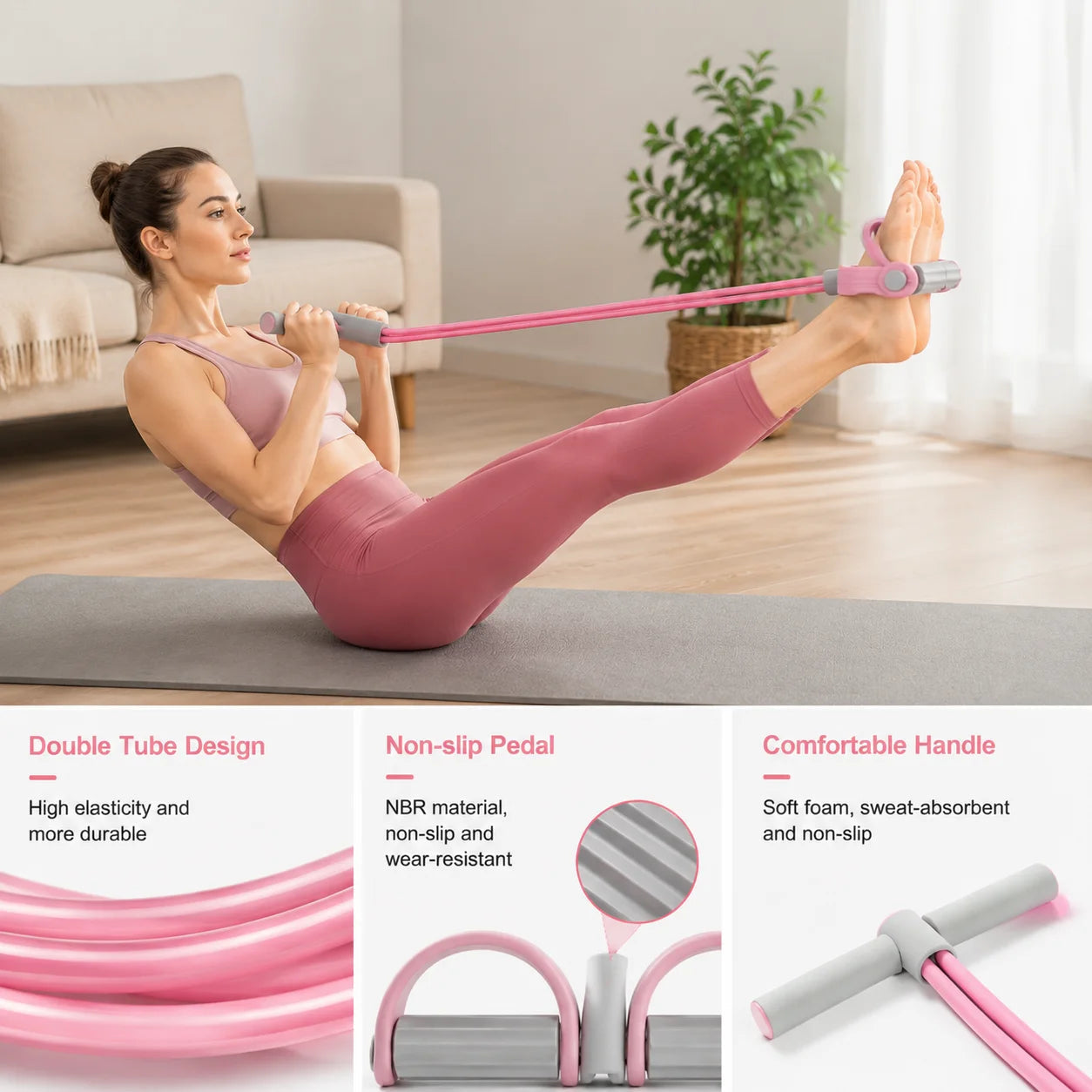 Adjustable Pedal Resistance Band – Full Body Home Gym Equipment for Arms, Legs, Waist Training, Pilates & Strength Workout Everyday Essentials