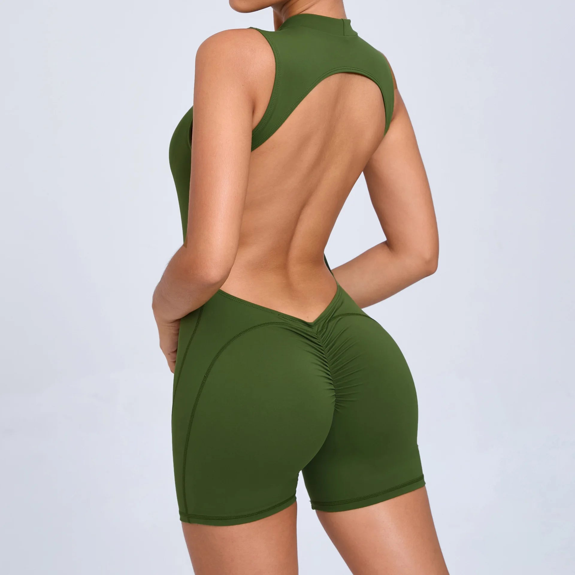 Sexy Hollow Scrunch Bodycon Short Jumpsuit Playsuit Raises Butt Women Monkeys Sleeveless Fitness Yoga Overalls Gym Women Romper Everyday Essentials
