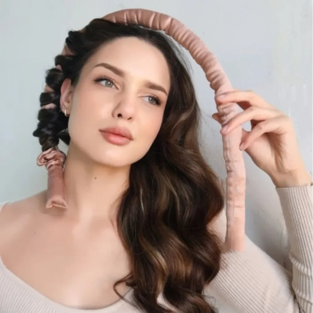 Heatless Curling Rod Headband No Heat Silk Curls Ribbon Hair Rollers Sleeping Soft Headband Lazy Hair Curlers Hair Styling Tools EVERYDAY ESSENTIALS