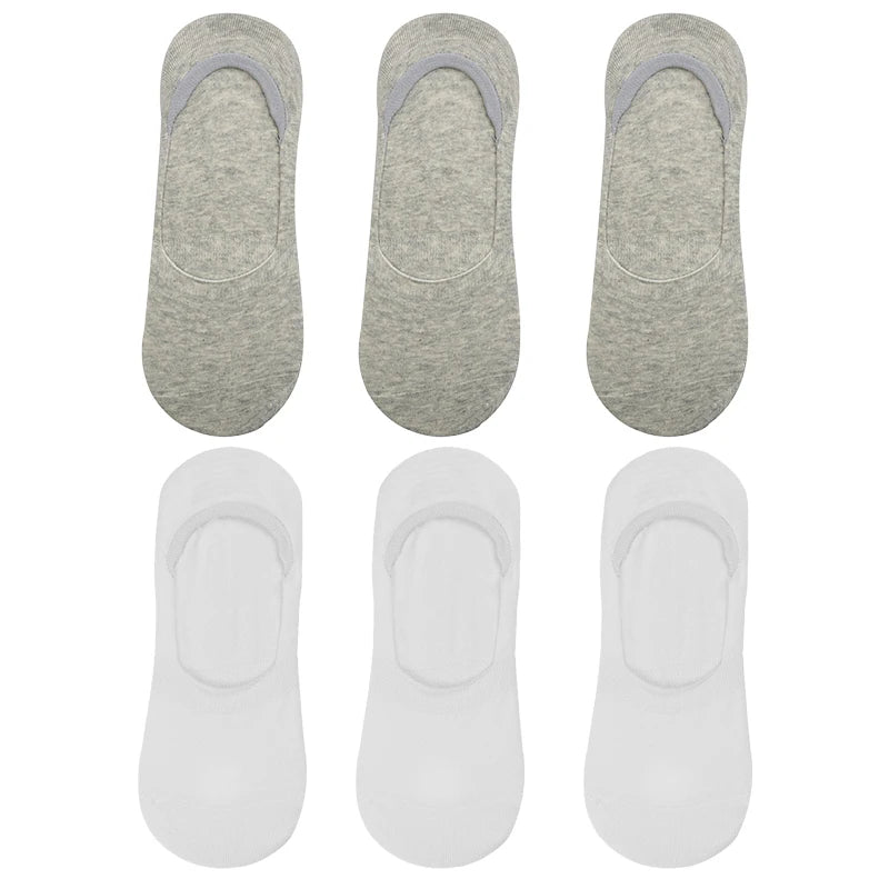 6 Pairs/Lot Men's Bamboo Breathable Invisible Socks Low Cut Casual Cotton Boat Non-Slip No Show High Quality Sock EVERYDAY ESSENTIALS