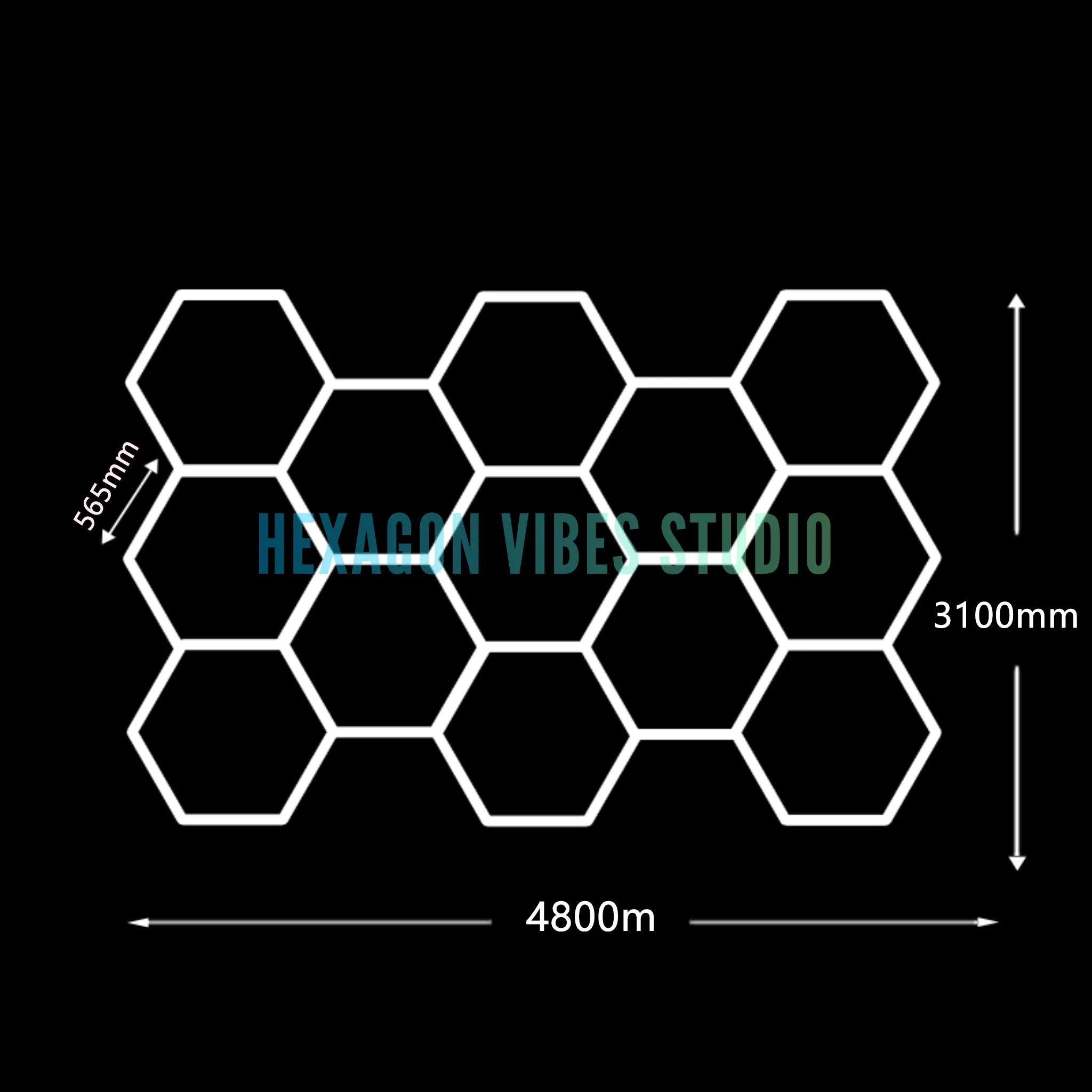 Large Size Hexagon LED Lighting for Garage Car Repair Wash Detailing Workshop Gym Barbershop Honeycomb LED Tube Ceiling Light Everyday Essentials