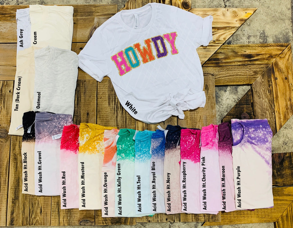Howdy w/ Glitter Print DC-Blonde Tees